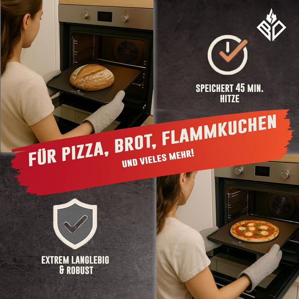6 mm Pizza- Brot- Backstahl rechteckig 38cm x 33cm