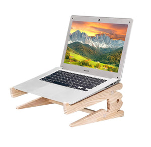 Ergonomische Laptophalterung aus Holz | Kompatibel mit Notebooks 10 - 15,6 Zoll