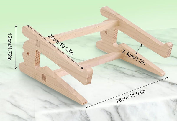 Ergonomische Laptophalterung aus Holz | Kompatibel mit Notebooks 10 - 15,6 Zoll