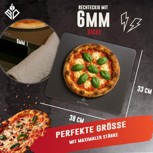 6 mm Pizza- Brot- Backstahl rechteckig 38cm x 33cm