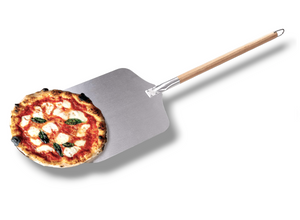 Profi Pizzaschieber mit großer Fläche - 30,5cm x 30,5cm, Pizzaschaufel aus Aluminium und Griff aus Holz | Gesamtlänge 85cm