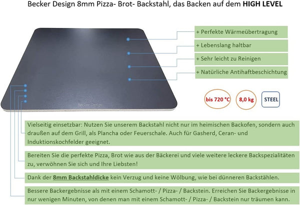 [Pizzastahl Backstahl Brotstahl] [Becker Design] [bdbbq.de] [Backstein] [Pizzastein]